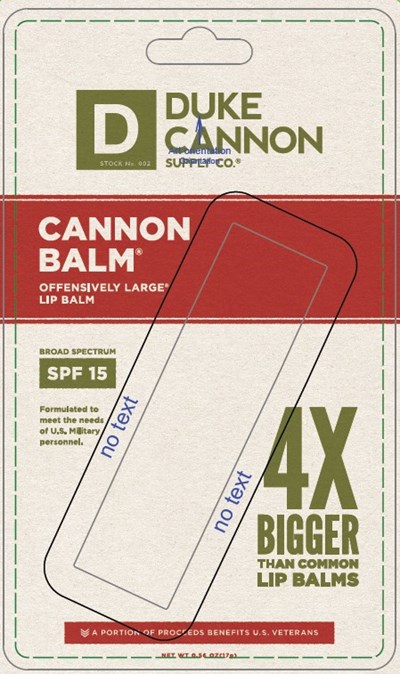 Blister Card Front (Duke Cannon Spf 15 Blister Card Front   X0043bd)
